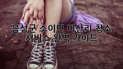 음성군 소이면 비산리 청소 서비스 완벽 가이드🧹